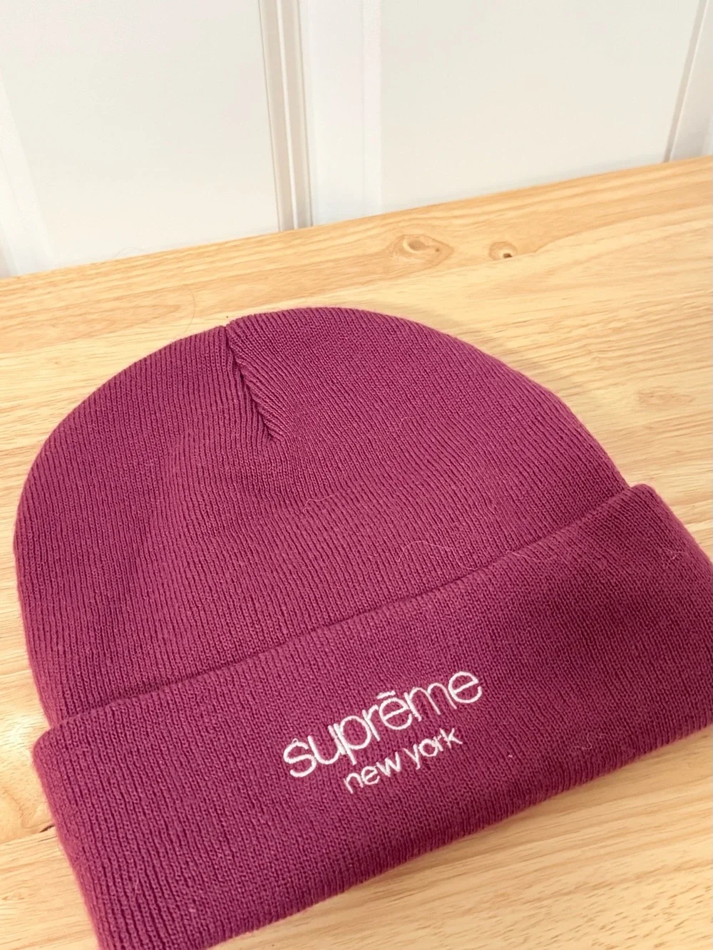Supreme New York Purple Radar Beanie